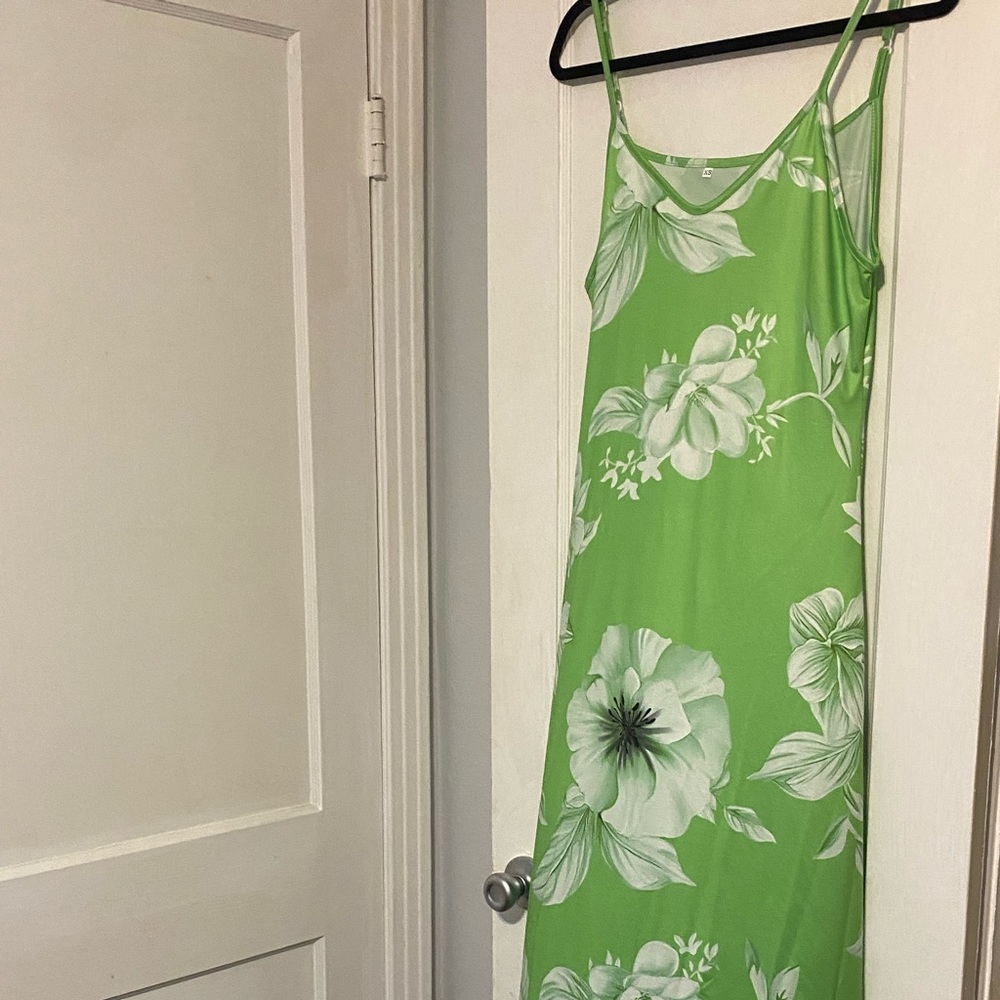Green floral dress